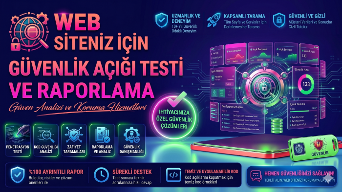 web siteniz için  güvenlik açığı testi ve raporlama yaparım