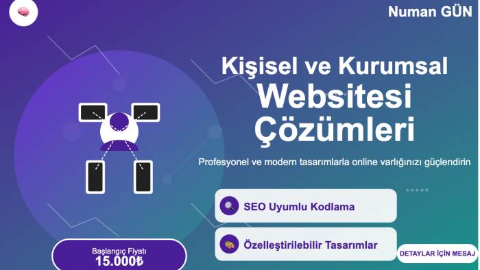 sizlere özel kurumsal ve kişisel websitesi yaparım
