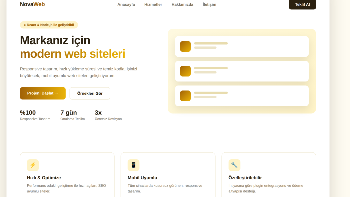 modern ve uyumlu web sitesi tasarlıyorum