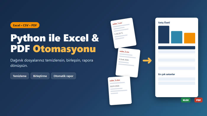 Excel, CSV ve PDF dosyalarınız için Python scripti yazarım