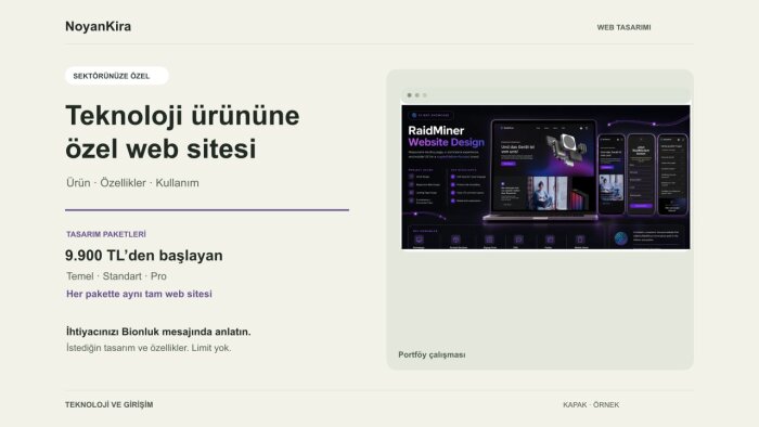 teknoloji ürününüz için tanıtım sitesi yaparım