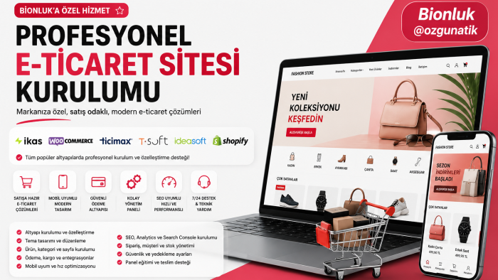 markanıza özel anahtar teslim e-ticaret sitesi hazırlarım