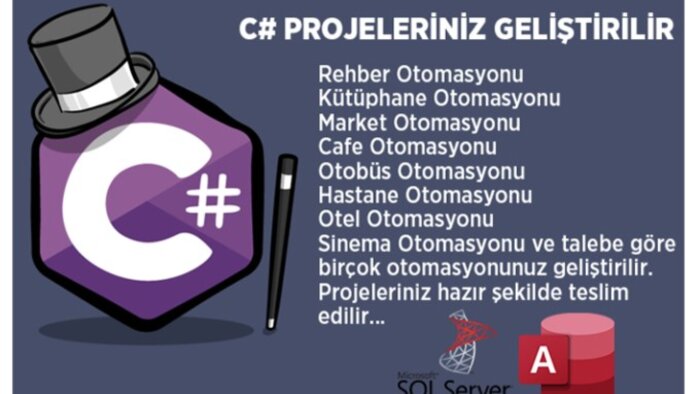 C# ile SQL veritabanlı okul projelerinizi kodlayabilirim