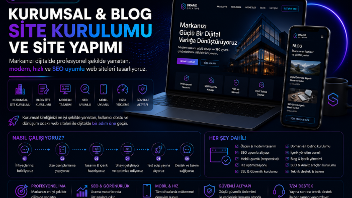 anahtar teslim mobil uyumlu kurumsal web sitesi oluştururum