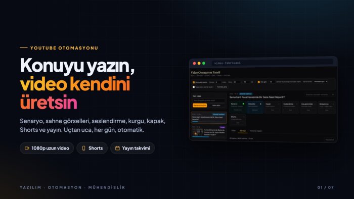 YouTube için otomatik video üretim sistemi kurarım