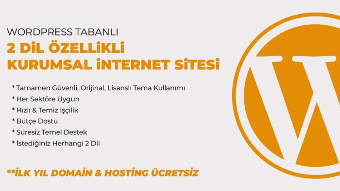 Çift Dil özellikli kurumsal wordpress web sitesi yapabilirim