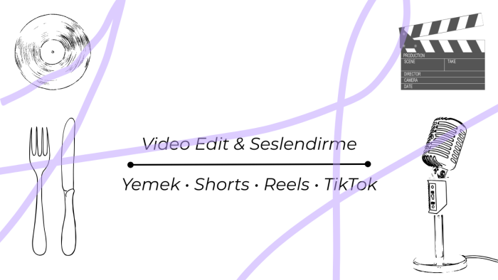 yemek ve sosyal medya videolarını profesyonelce editlerim