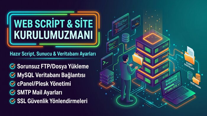 web sitenizi, script ve veritabanı kurulumlarınızı yaparım
