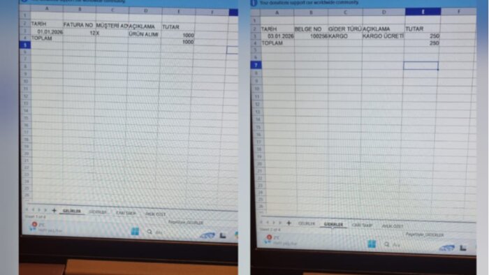 excel ile gelir gider takibi ve veri girişi yaparım