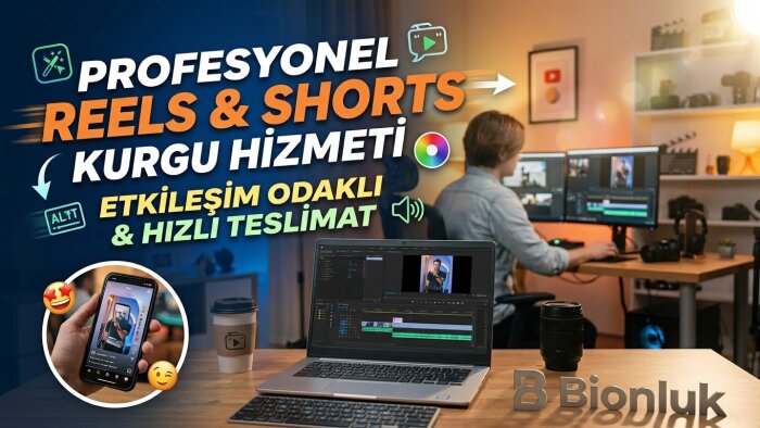 Reels, TikTok ve Shorts videolarınız için kurgu yapabilirim