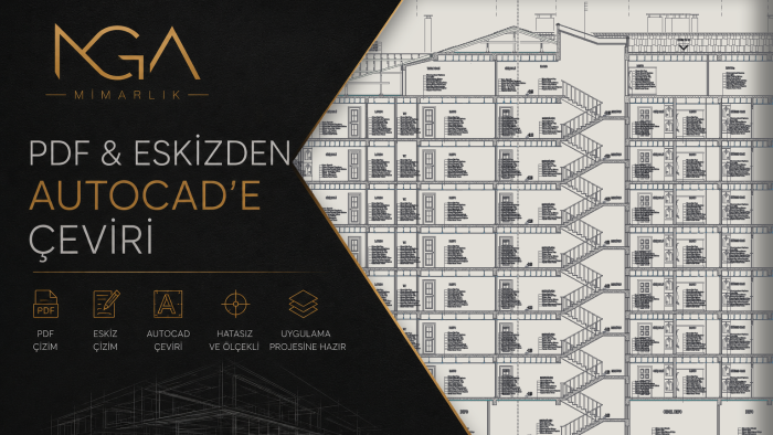 pdf & eskizden plan kesit görünüşü autocad'e çevirebilirim