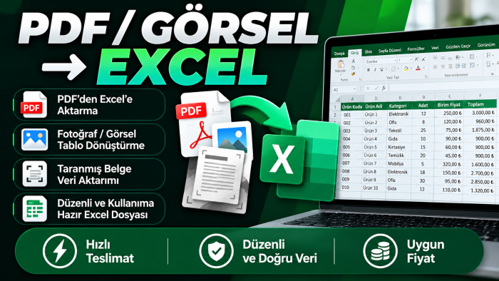  PDF ve görselleri Excel'e aktarırım