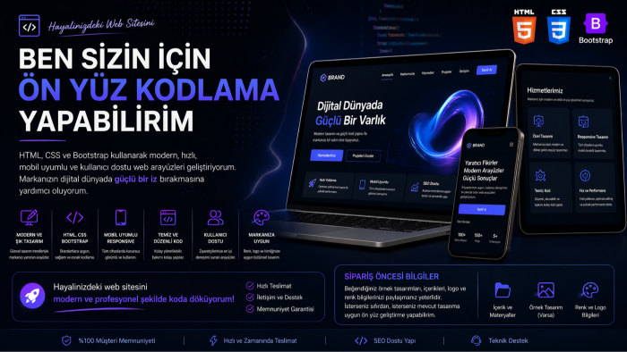 sizin için ön yüz kodlama yapabilirim