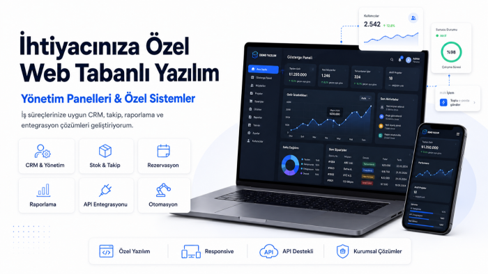 ihtiyacınıza özel web tabanlı yazılım geliştiririm