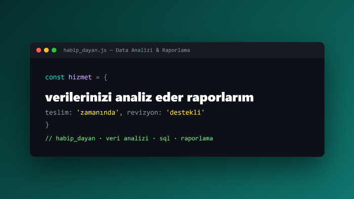verilerinizi analiz eder raporlarım