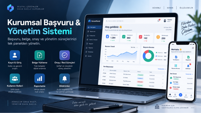 kurumunuza özel başvuru ve yönetim sistemi geliştiririm