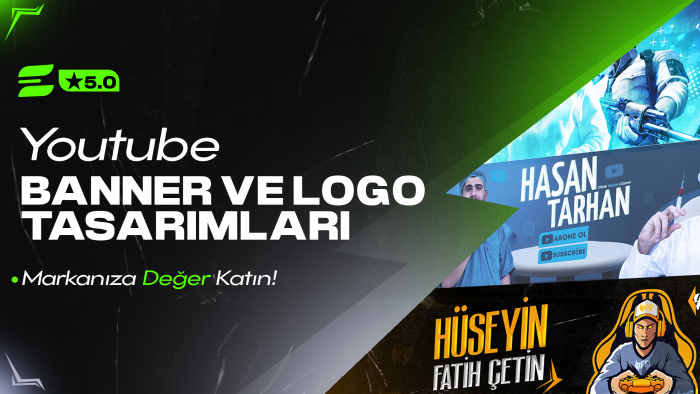 youtube kanalınız için şık ve özgün tasarımlar yapabilirim