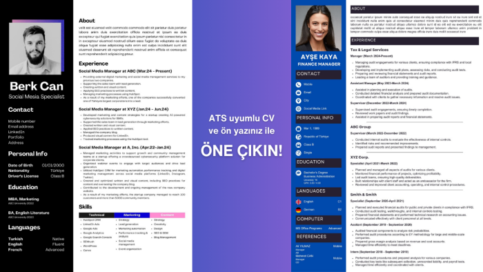 CV ve ön yazı hazırlayabilirim