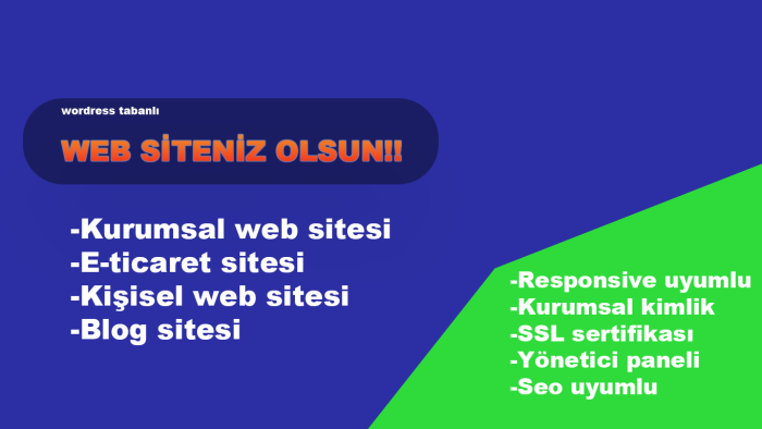 size profesyonel web sitesi yaparım