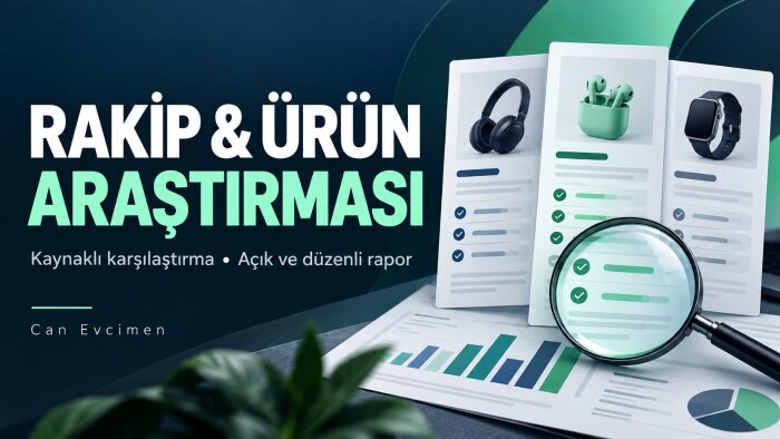 rakip ve ürün araştırması yapıp karşılaştırma hazırlarım