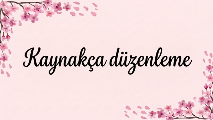 akademik kaynakça düzenlemesi yaparım