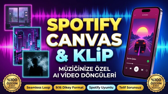 şarkınız için Spotify Canvas ve klip sahnesi üretirim