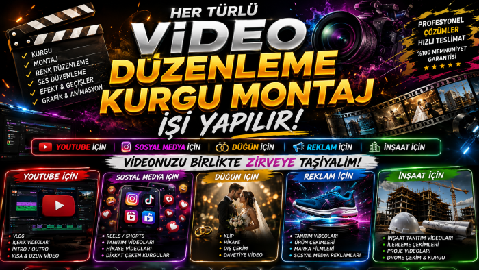 profesyonel video kurgu ve montaj hizmeti sunuyorum