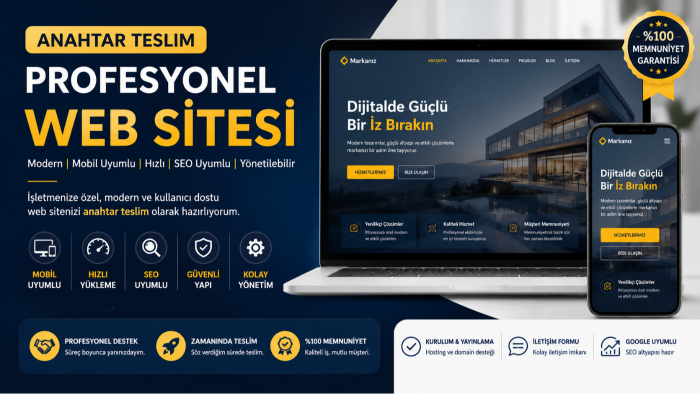 anahtar teslim profesyonel web sitesi ve kurulum yapabilirim