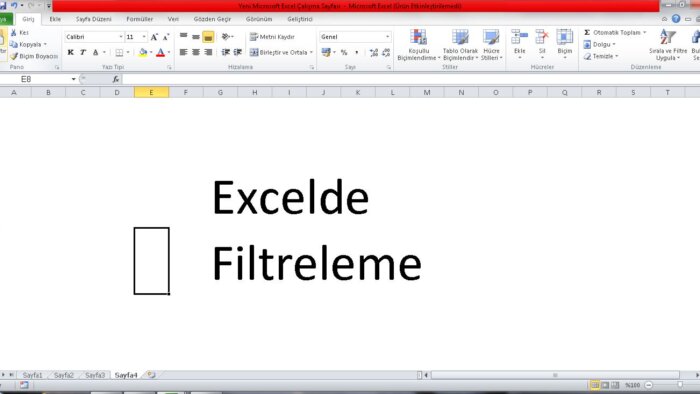Excelde filtreleme işlerinizi yapabilirim