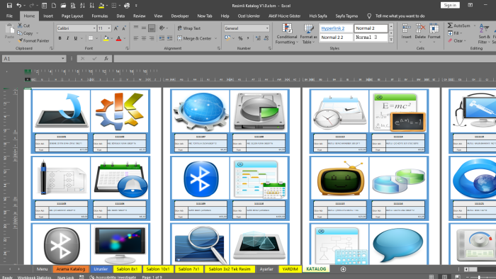 Excel resimli katalog oluşturma programı yazarım