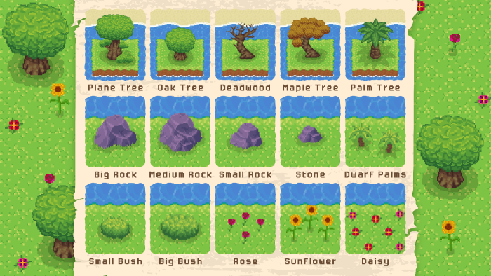 pixel art oyununuz için tile ve asset tasarlarım