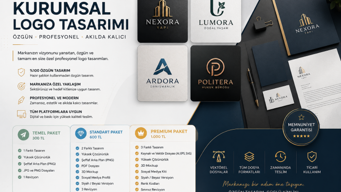 markanıza özgün kurumsal kimlik tasarlarım