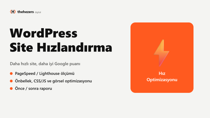 WordPress sitenizi hızlandırır, PageSpeed puanını yükseltirim