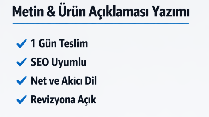 ürün açıklaması ve sosyal medya metinleri yazıyorum