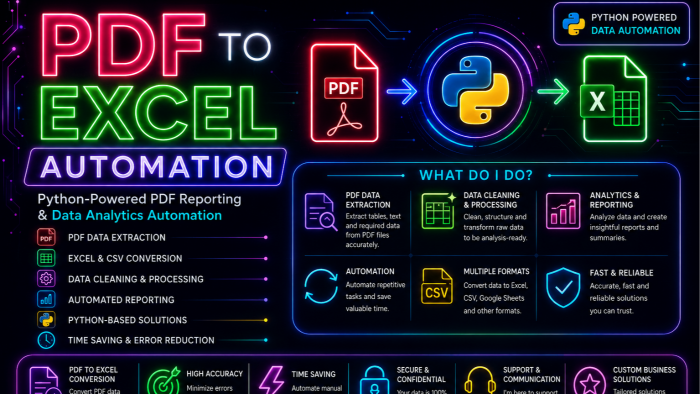 PDF'den Excel'e veri aktarımı ve analiz yaparım