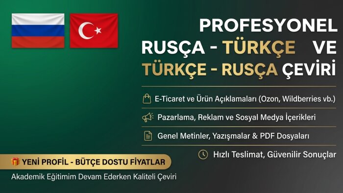 profesyonel Rusça çevirilerinizi yapabilirim