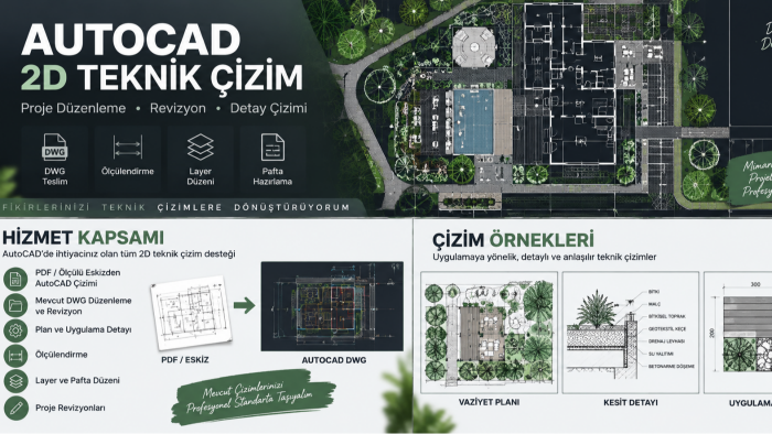 AutoCAD ile profesyonel 2D teknik çizim yapabilirim
