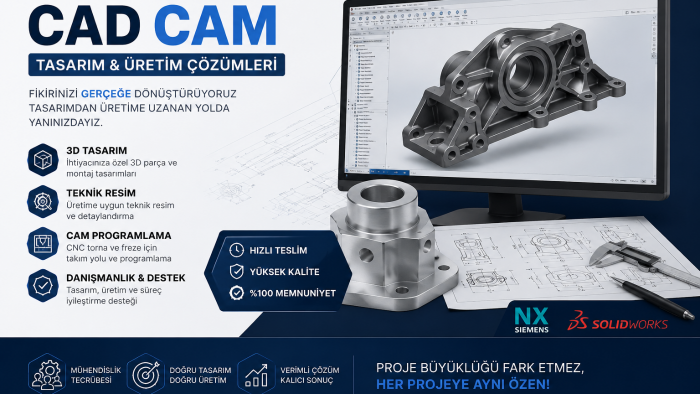 ham malzemeden nihai ürüne kadar CAD/CAM desteği verebilirim
