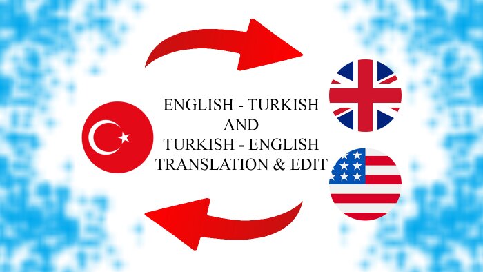İngilizce ve Türkçe çeviri ve edit yaparım