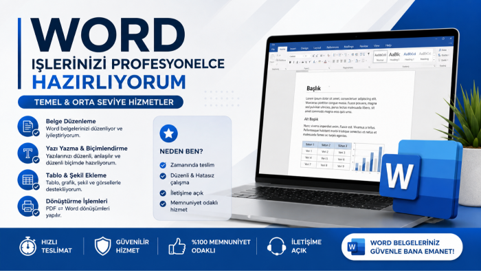 word belgelerinizi kurumsal standartlar uygun hale getiririm