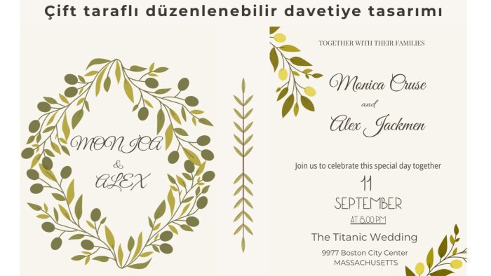 canva ile modern davetiye tasarımı yaparım