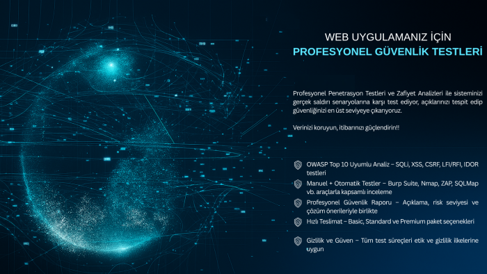 web sitenizin güvenliğini test edip açıklarını raporlarım