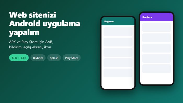 web sitenizi Android uygulamaya dönüştürürüm