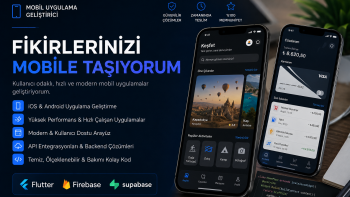 Flutter ile mobil uygulama geliştiriyorum