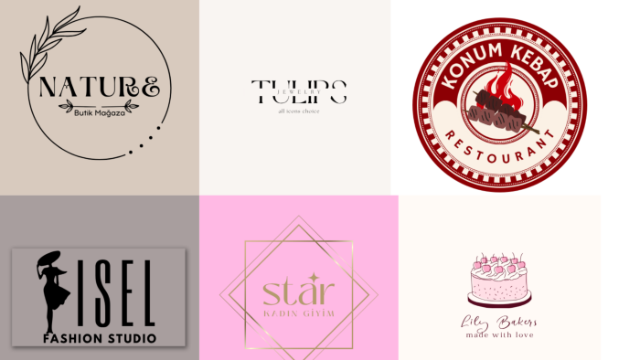 minimalist/flat logolar tasarlarım