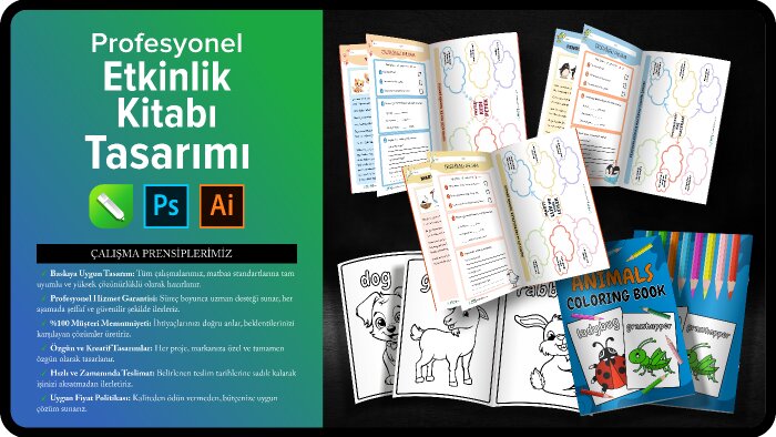 çocuklar için etkinlik kitapları tasarlayabilirim