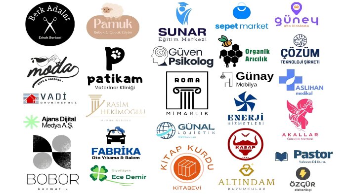  flat/minimalist logo tasarlayabilirim