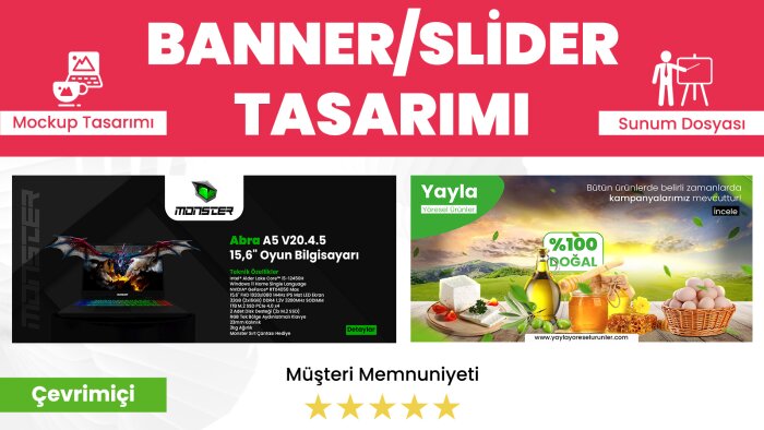 banner ve slider tasarımlarınızı yaparım