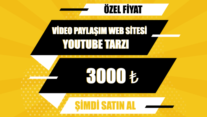 youtube gibi bir video paylaşım ve yayın platformu yapacağım