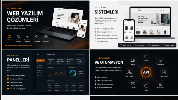 profesyonel web ve e-ticaret yazılımları geliştirebilirim
